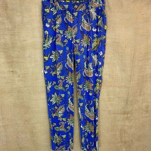 ANN TAYLOR | royal blue paisley pleated slacks